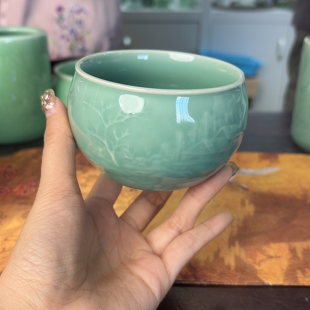 龙泉云间青瓷小米茶器