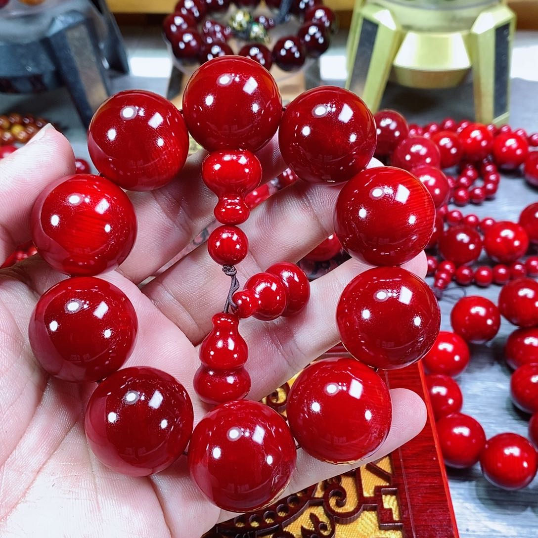 贝壳杉（血龙木）手串/手链25玉化料血龙木