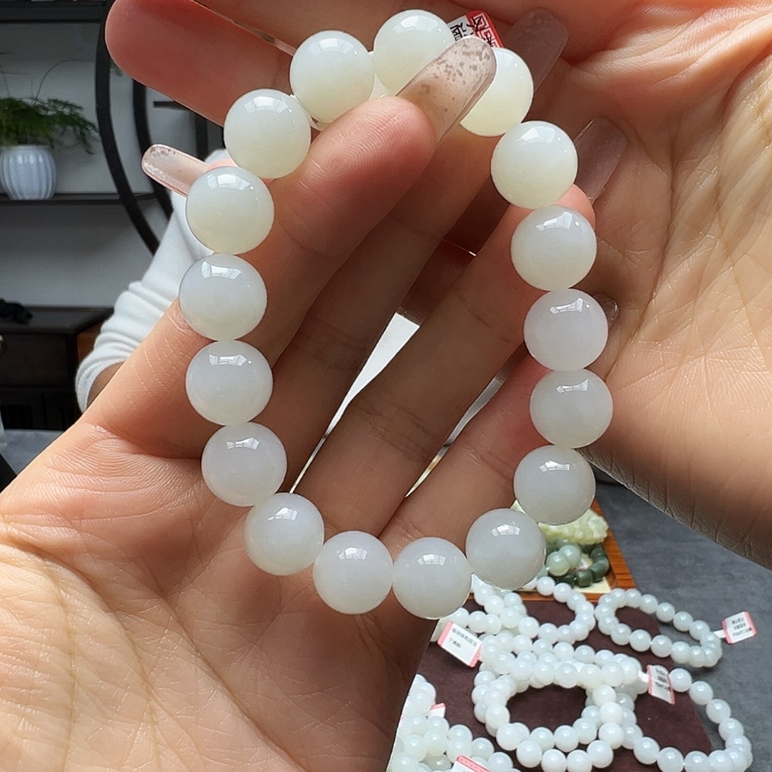 和田玉未镶嵌手链05于阗料