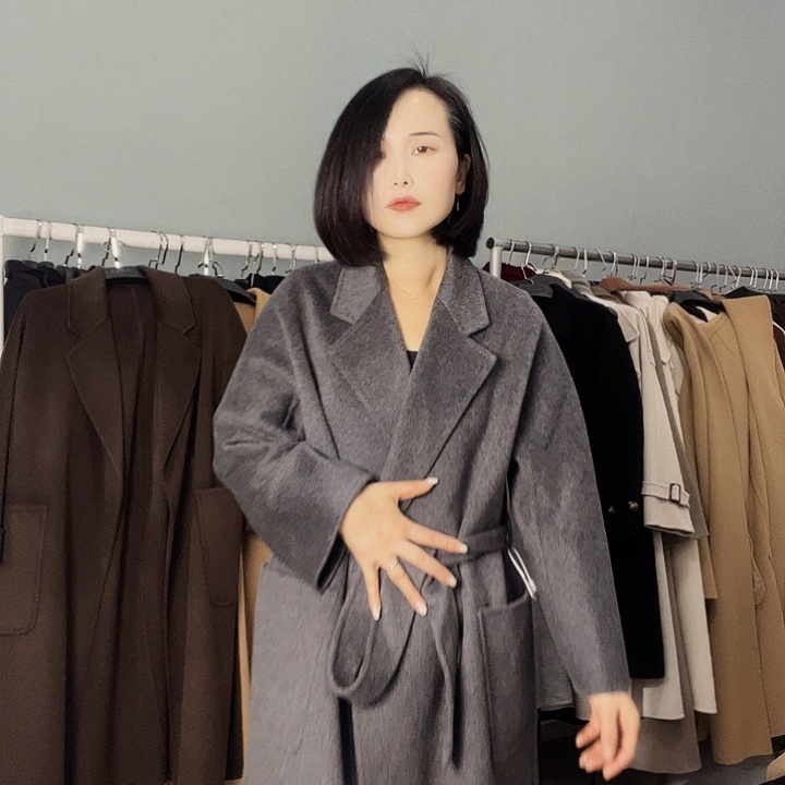 双面呢大衣浴袍灰色S码