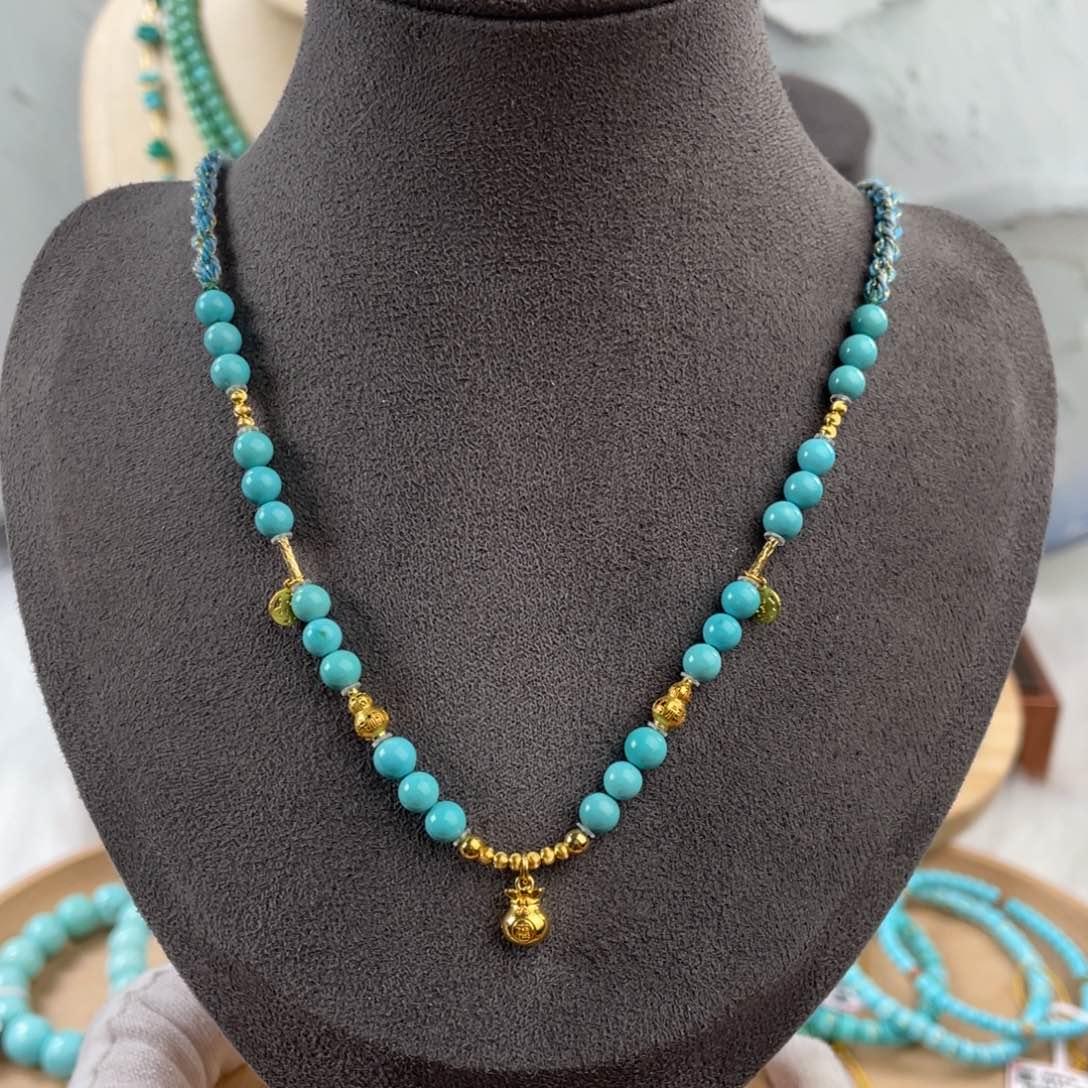 绿松石手链18K金镶嵌精品设计款