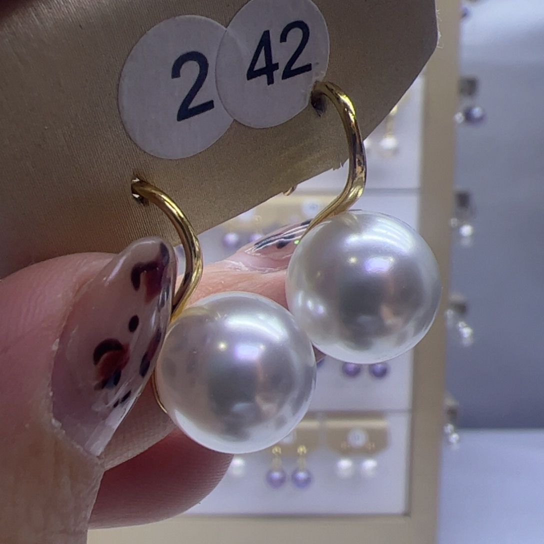 淡水珍珠耳饰银S925镶嵌