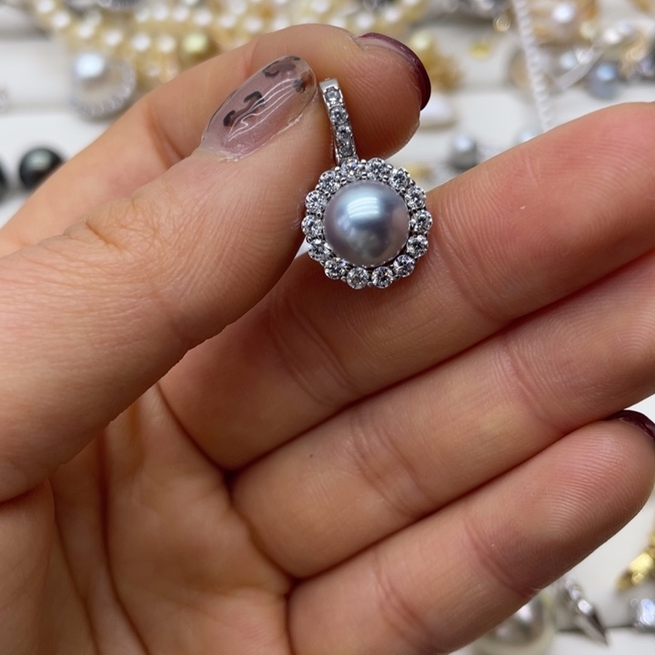 海水珍珠吊坠(不含链)银S925镶嵌