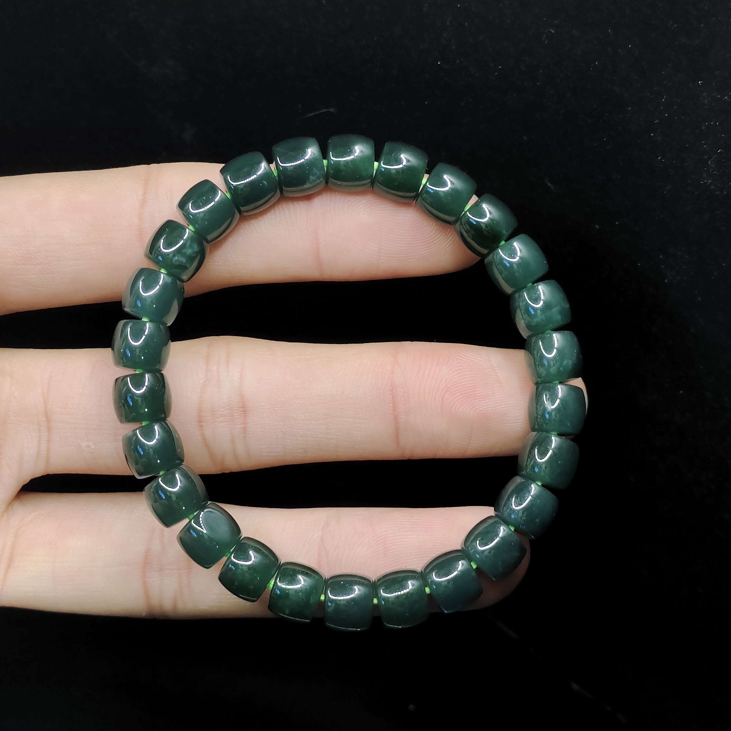 【老三珠宝】翡翠直切珠单圈手串SY06【多样性发其一】约7mm