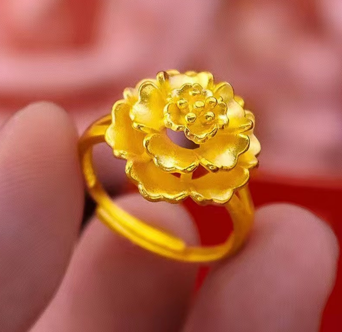 999足金纯黄金戒指