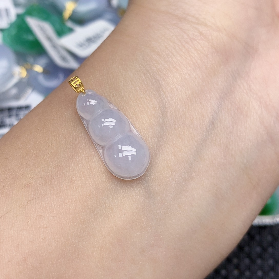 翡翠18K金镶嵌颈饰天然缅甸翡翠a货百元以上9元证书费自理