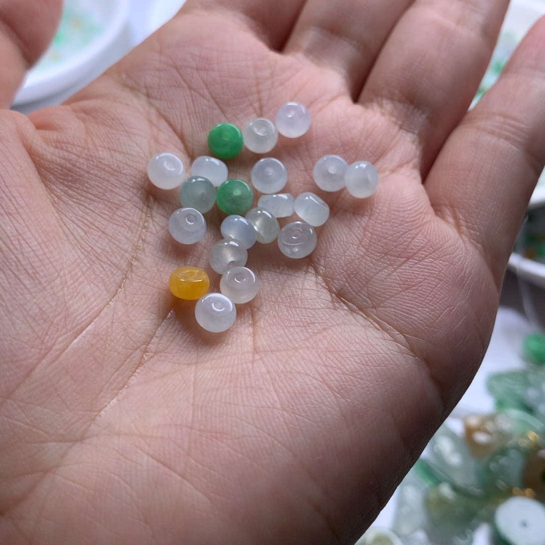 散珠翡翠娟***?翡翠散珠多样性发货20颗