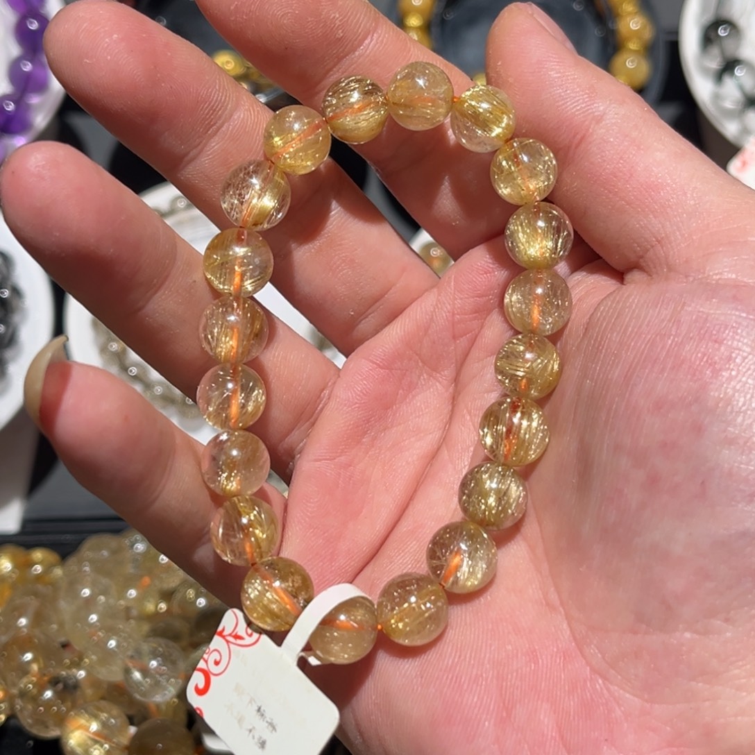 不***字水晶手链未镶嵌发晶