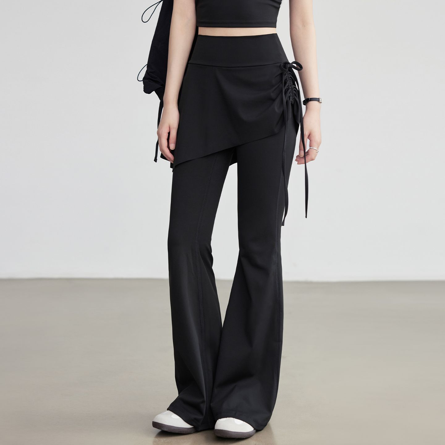 假两件屁帘瑜伽裤瑜伽裙裤跑步健身运动鲨鱼裤速干高弹透气微喇