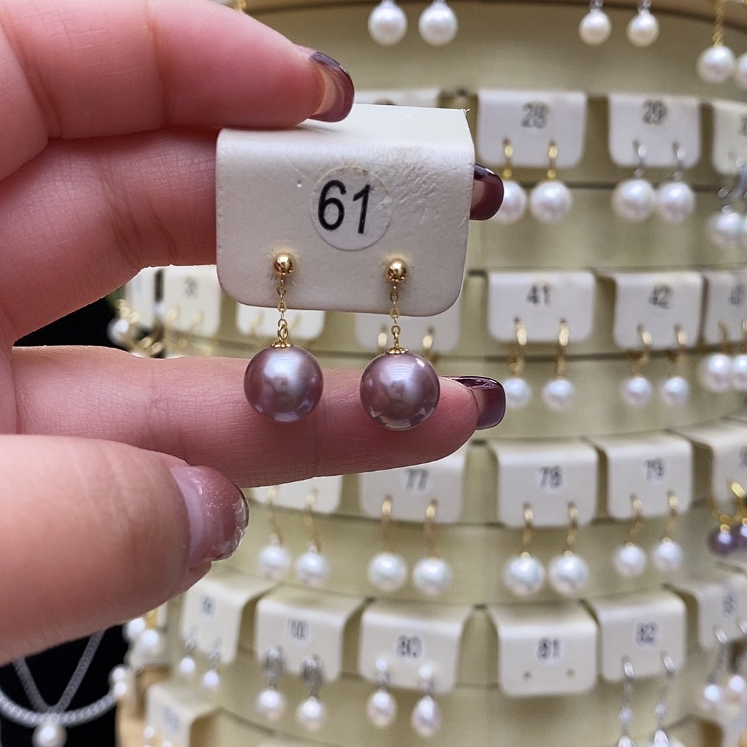 淡水珍珠耳饰18K金镶嵌