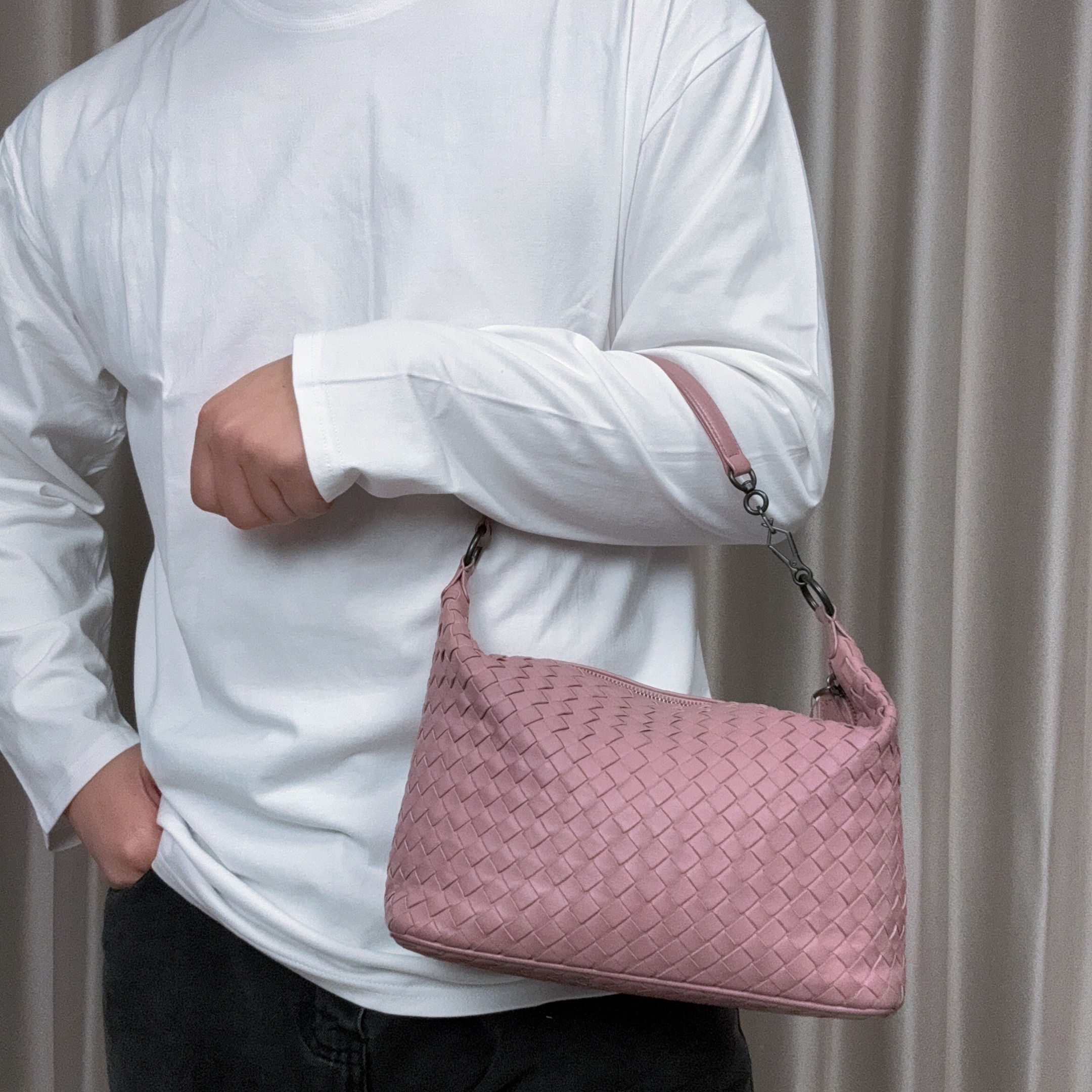 95新 BOTTEGA VENETA/葆蝶家 【冰】锦葵紫小号饭盒包
