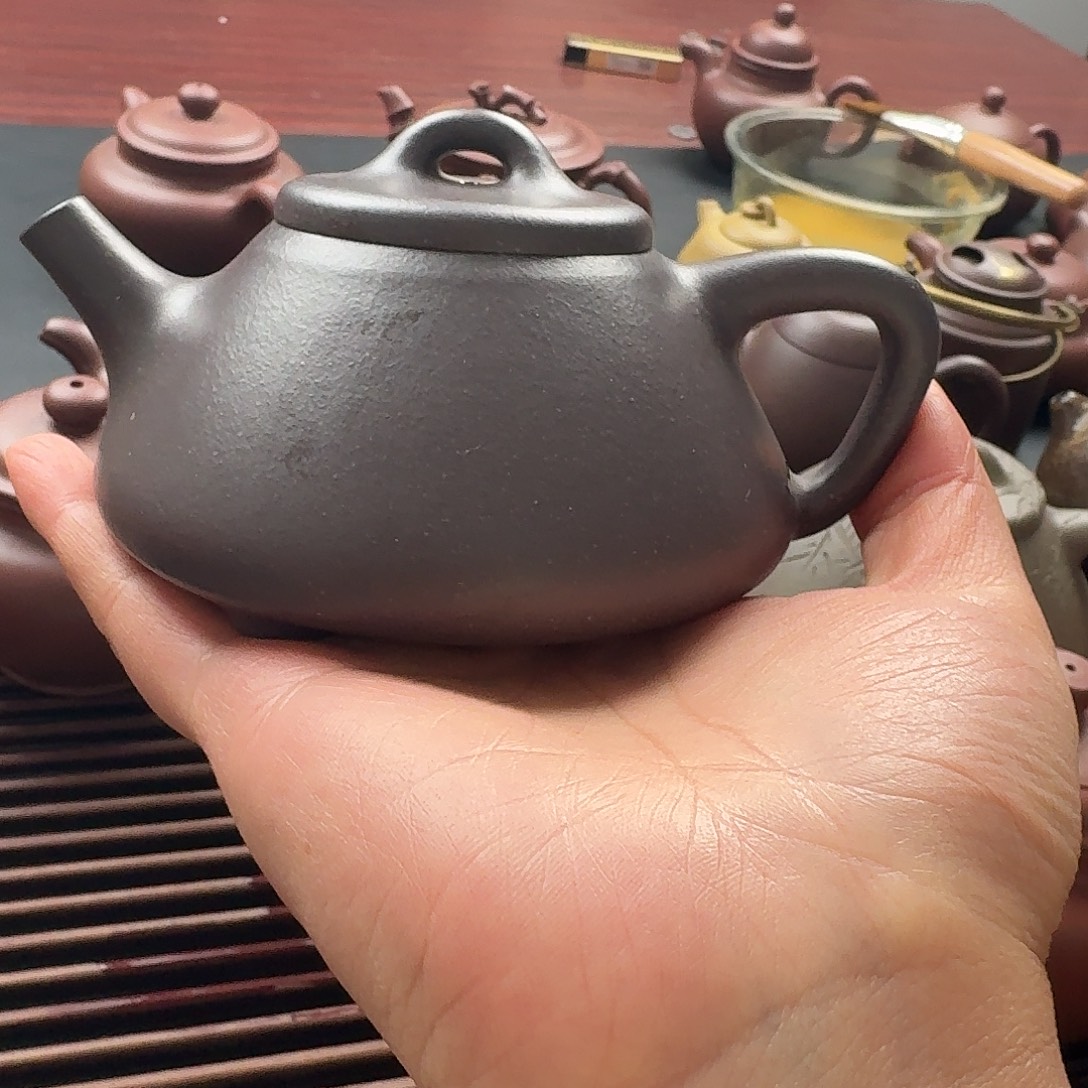 茶壶紫砂天青泥子冶石瓢