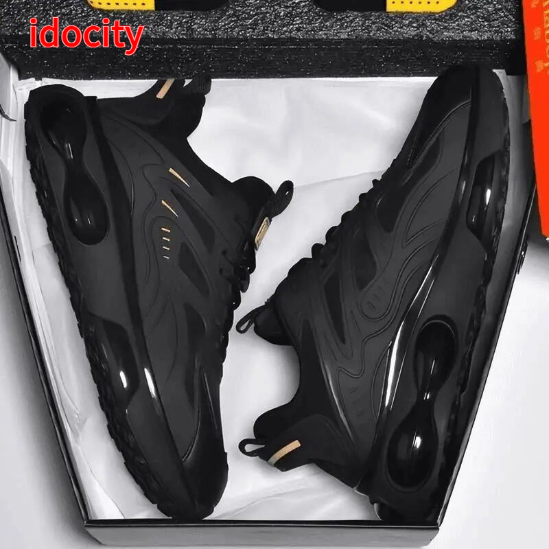 新款潮流百搭男款潮鞋男鞋黑色气垫运动鞋男秋2025新款跑步鞋男款