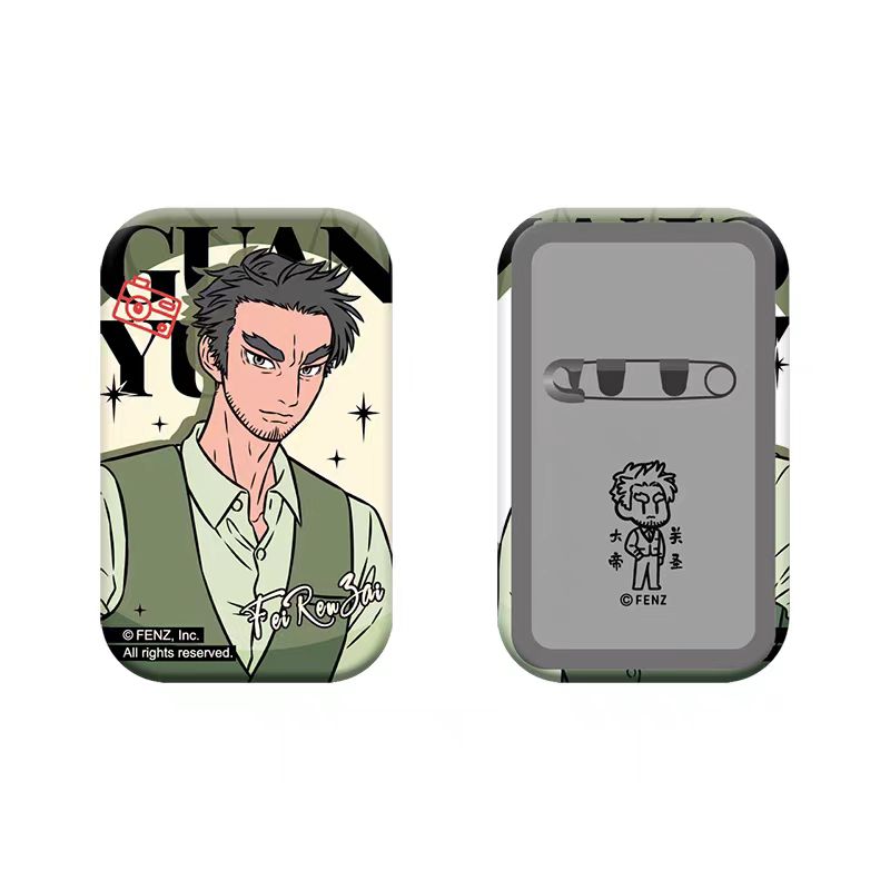 嘻嘻潮玩【非人哉】神仙守护系列关羽马口铁徽章