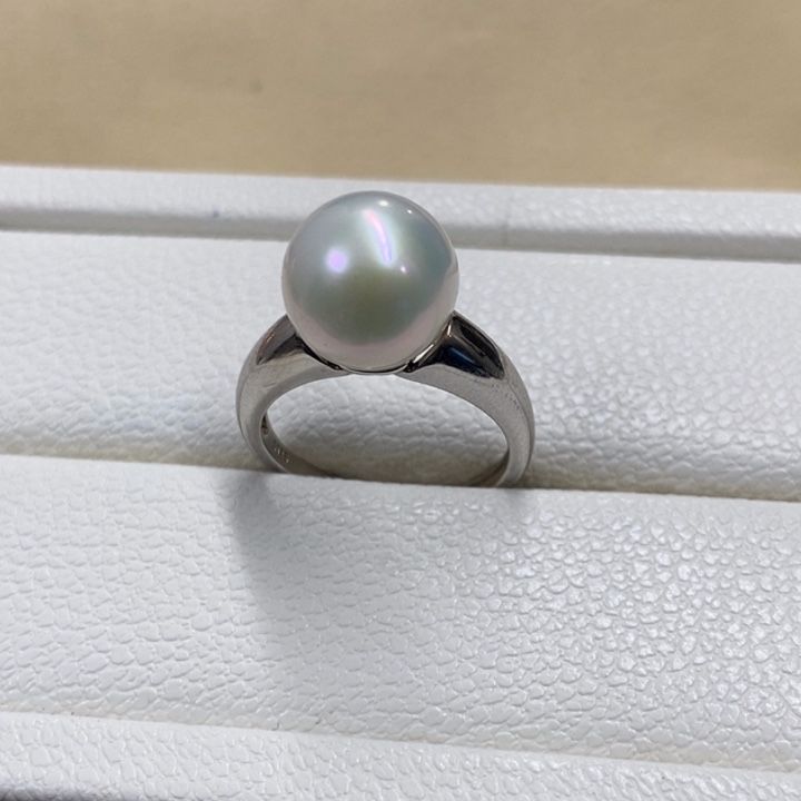 银S925镶嵌戒指淡水珍珠，链接18