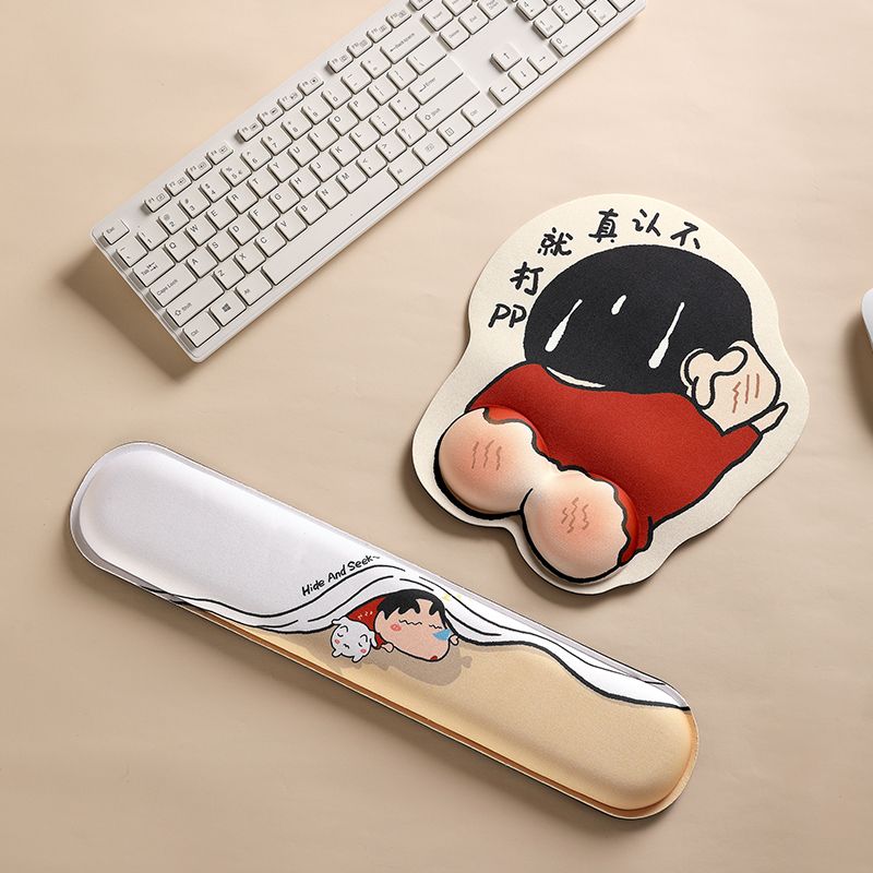光屁小新护腕鼠标垫可爱趣味创意个性女生护腕垫办公宿舍电竞游戏