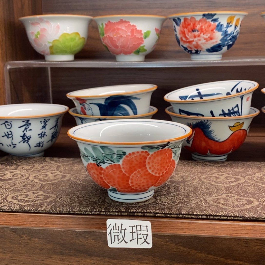 釉下彩老陶泥手工绘制