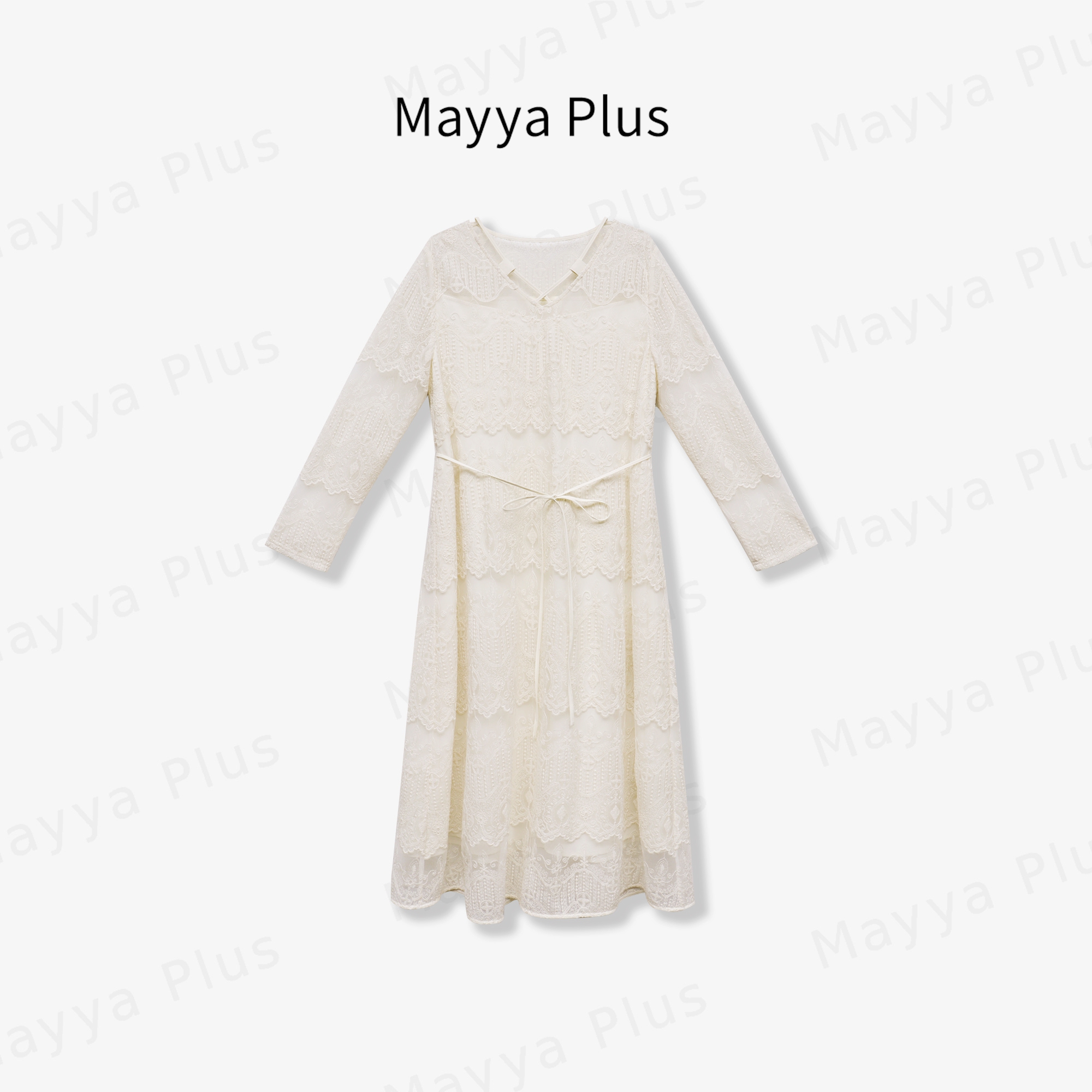 【春日精灵】Mayya Plus时尚新品轻奢气质显瘦款梭织连衣裙32518215