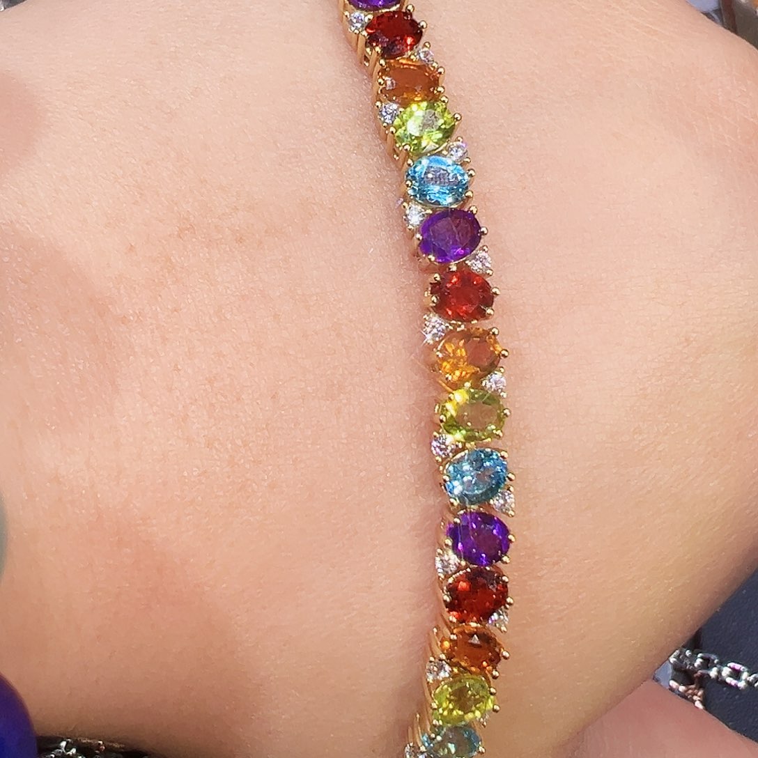 银S925镶嵌托帕石珠宝奇石多宝