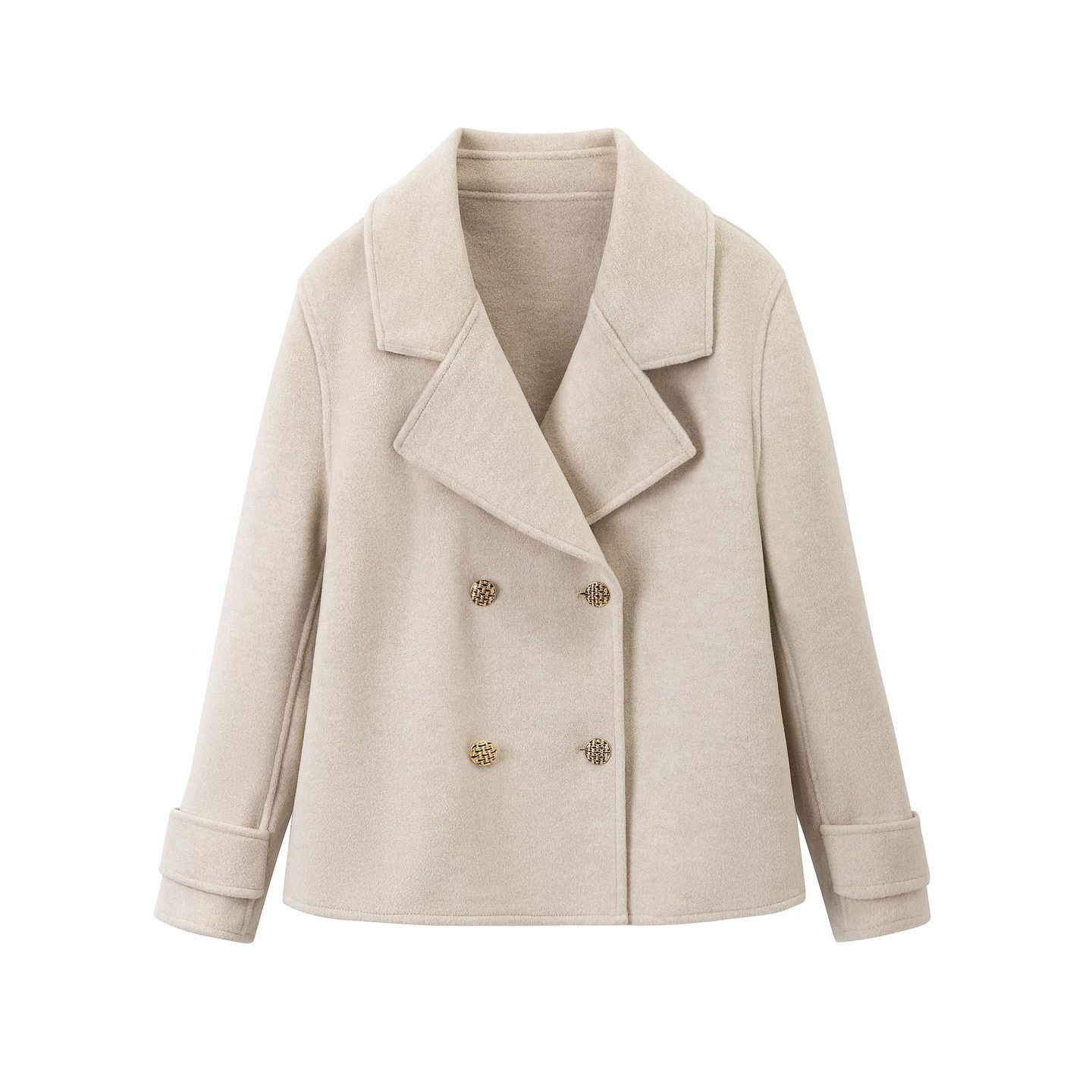 边芙卡羊毛毛呢大衣韩版休闲小个子短款外套女650166