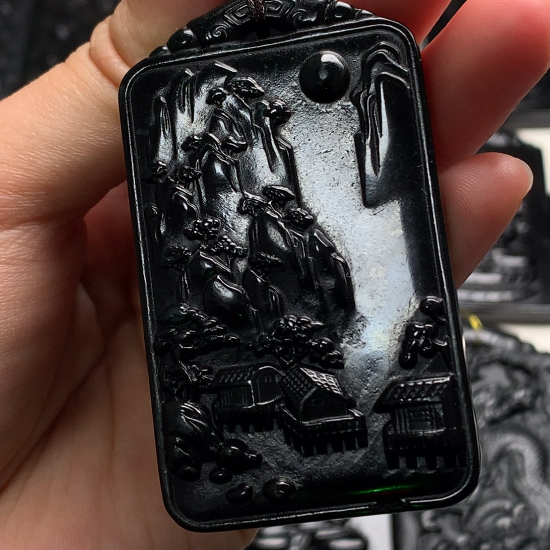 天然a货钢琴黑挂件