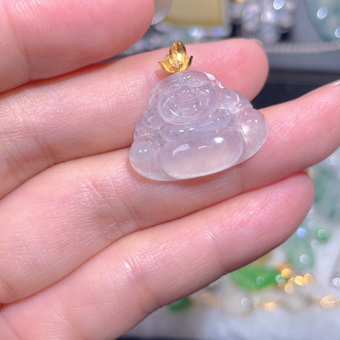 翡翠18K金镶嵌颈饰翡翠