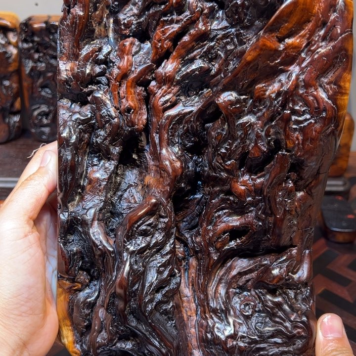 木棱*雷击枣木摆件