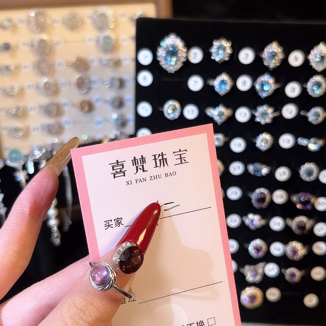 紫晶戒指银S925镶嵌十*、