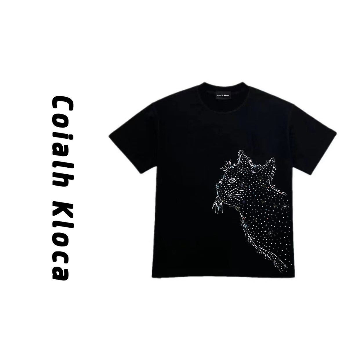 2025年网红烫钻纯棉常规短袖时尚潮流夏季T恤男宽松透气舒适上衣