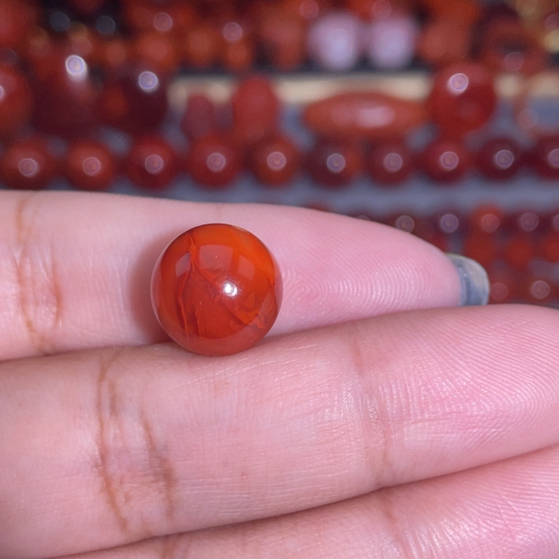 南红玛瑙未镶嵌瓦西圆珠卡12.4