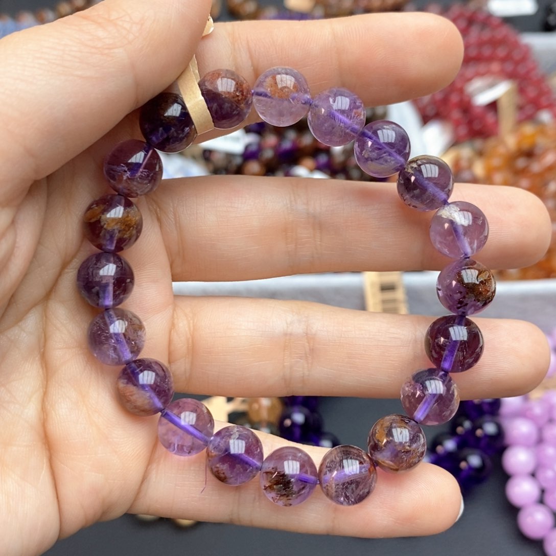 水晶手串未镶嵌紫幽灵