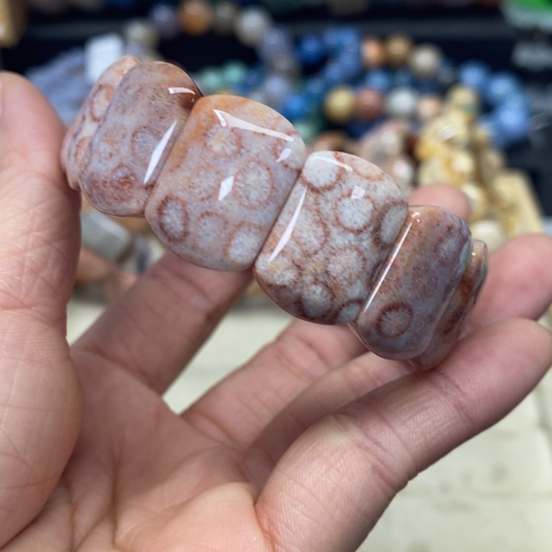 硅化珊瑚（珊瑚玉）手链未镶嵌204 