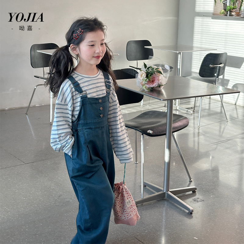 YOJIA女童背带裤春夏2025新款洋气韩版小女孩吊带裤子Y5CT171