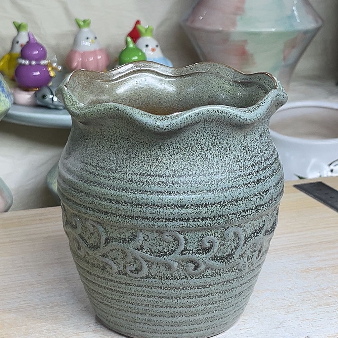 陶瓷绿植多肉微瑕花盆外口径：12*14