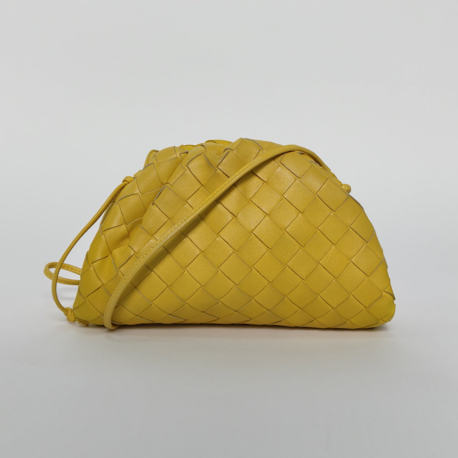 95新 BOTTEGA VENETA/葆蝶家 攀攀 云朵包 Mini 22 黄色 皮革S 
