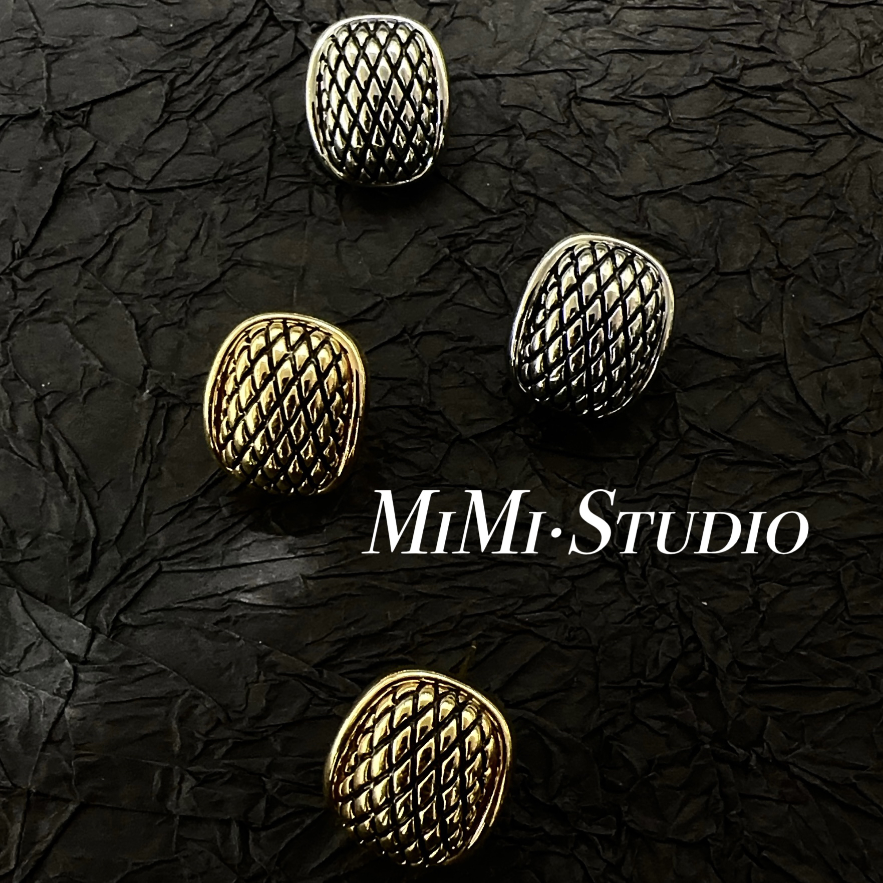 铜合金耳饰 做旧复古（松果）高级百搭耳钉