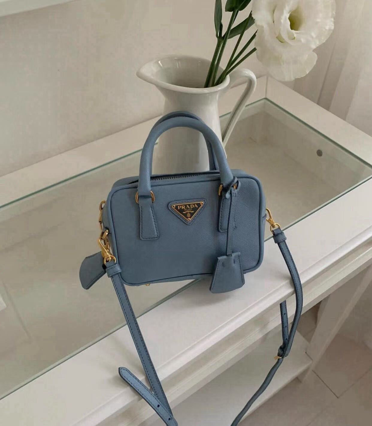 95新 Prada/普拉达 CS5668/Prada 水冰蓝mini相机包