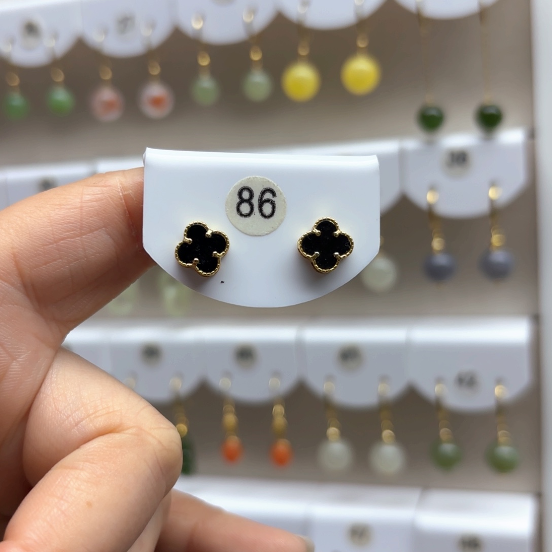 和田玉耳饰银S925镶嵌