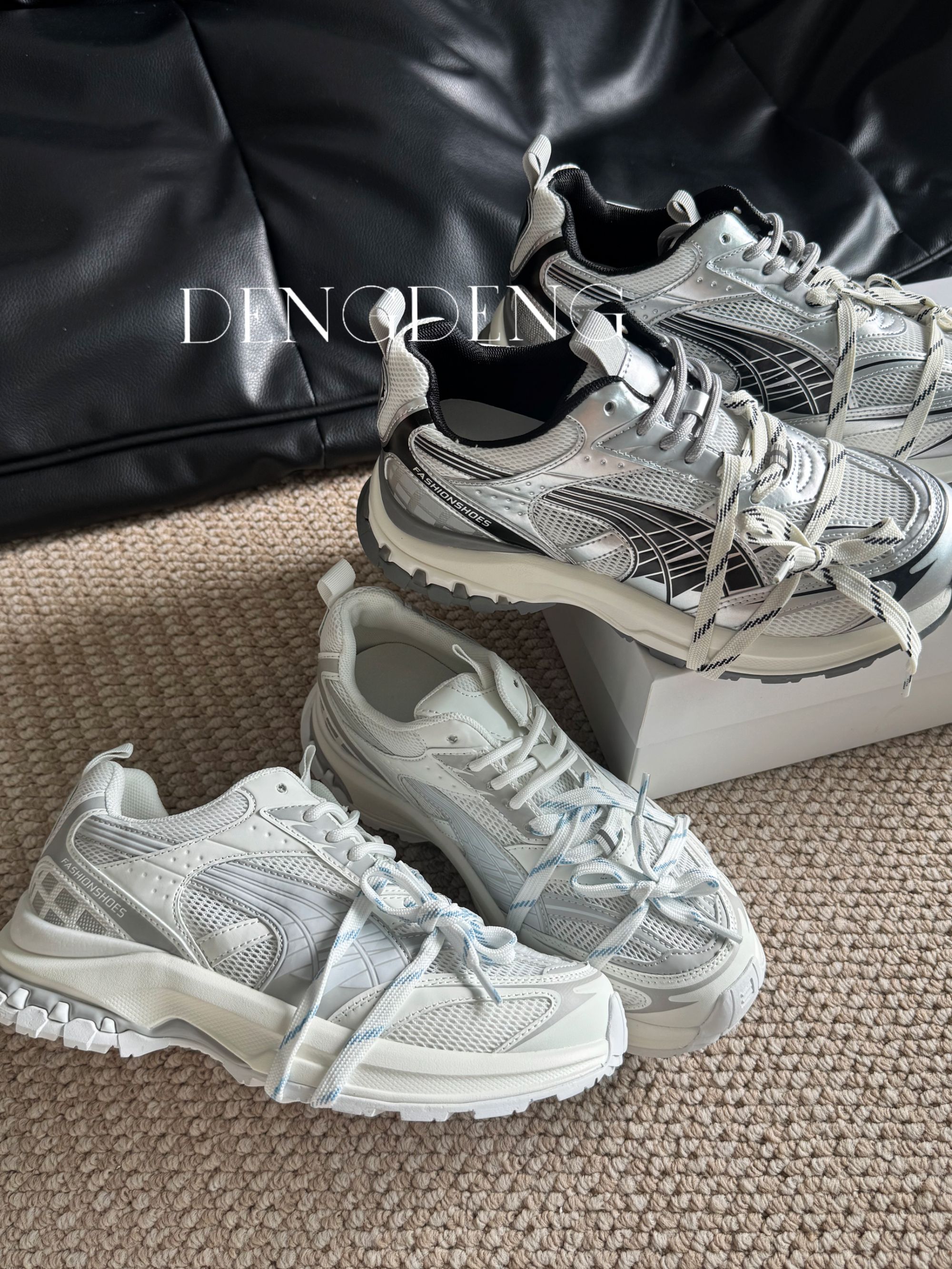 【DENG】2025韩版舒适机能运动休闲潮流时尚女4.5CM厚底增高老爹鞋