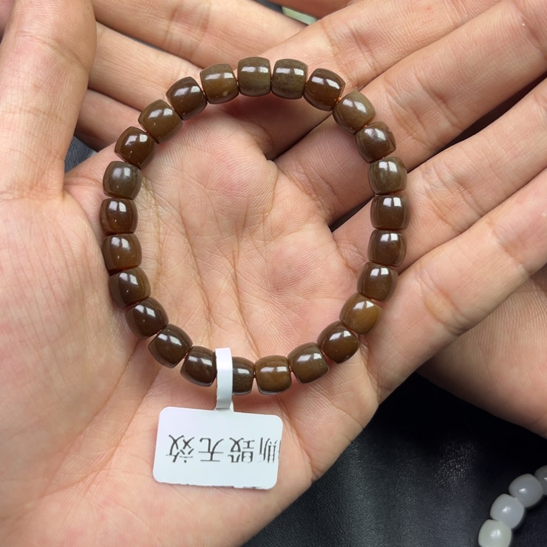 和田玉手链未镶嵌多样性新疆满糖彩直切珠卡8货头