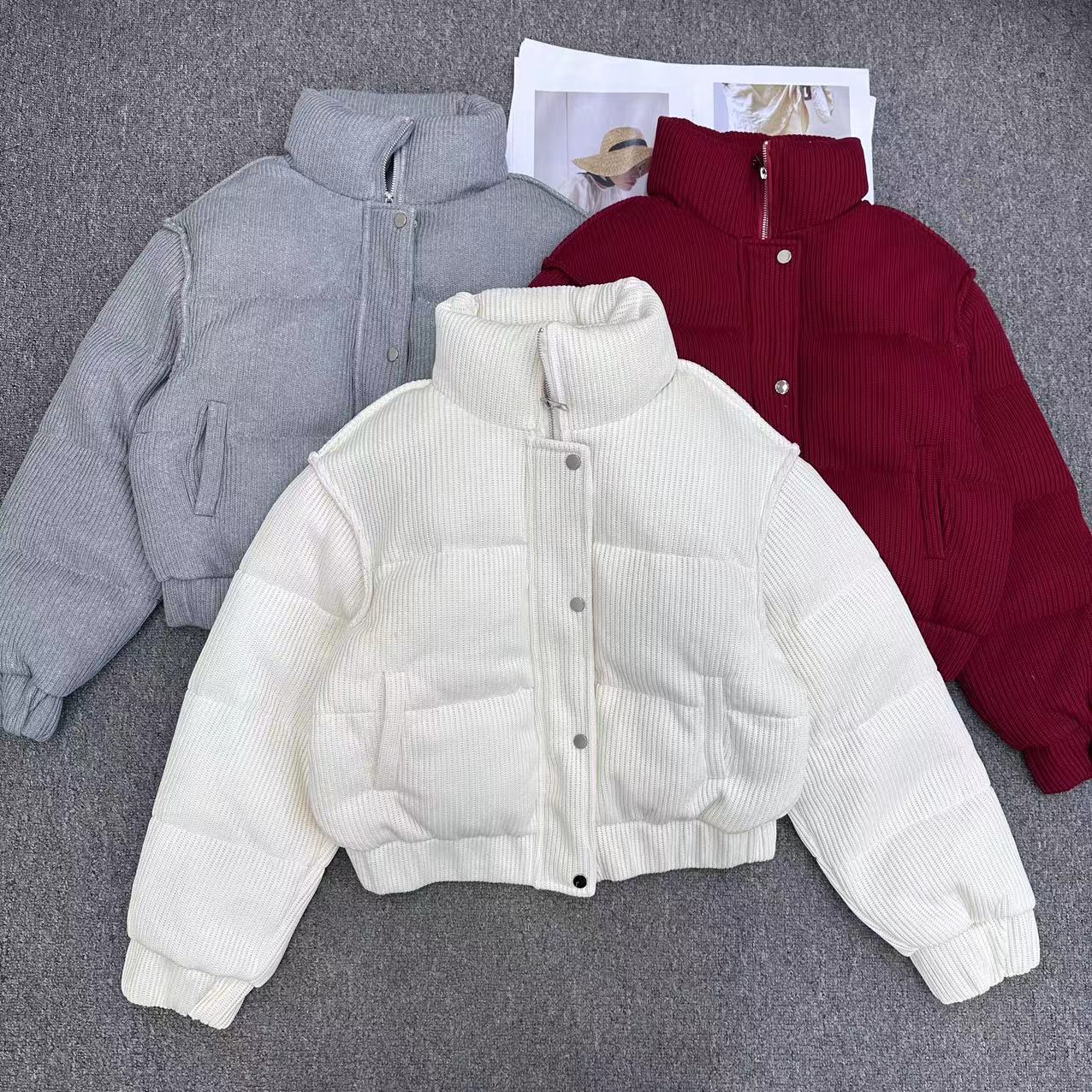 【周周家】7023濮院冬季鹅绒服纯色短款女士休闲时尚街头风