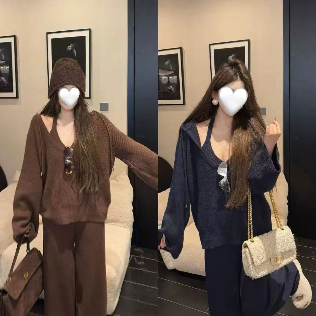 秋冬卫衣冬季开衫百搭打底背心时尚套装套装套头长袖休闲两件套