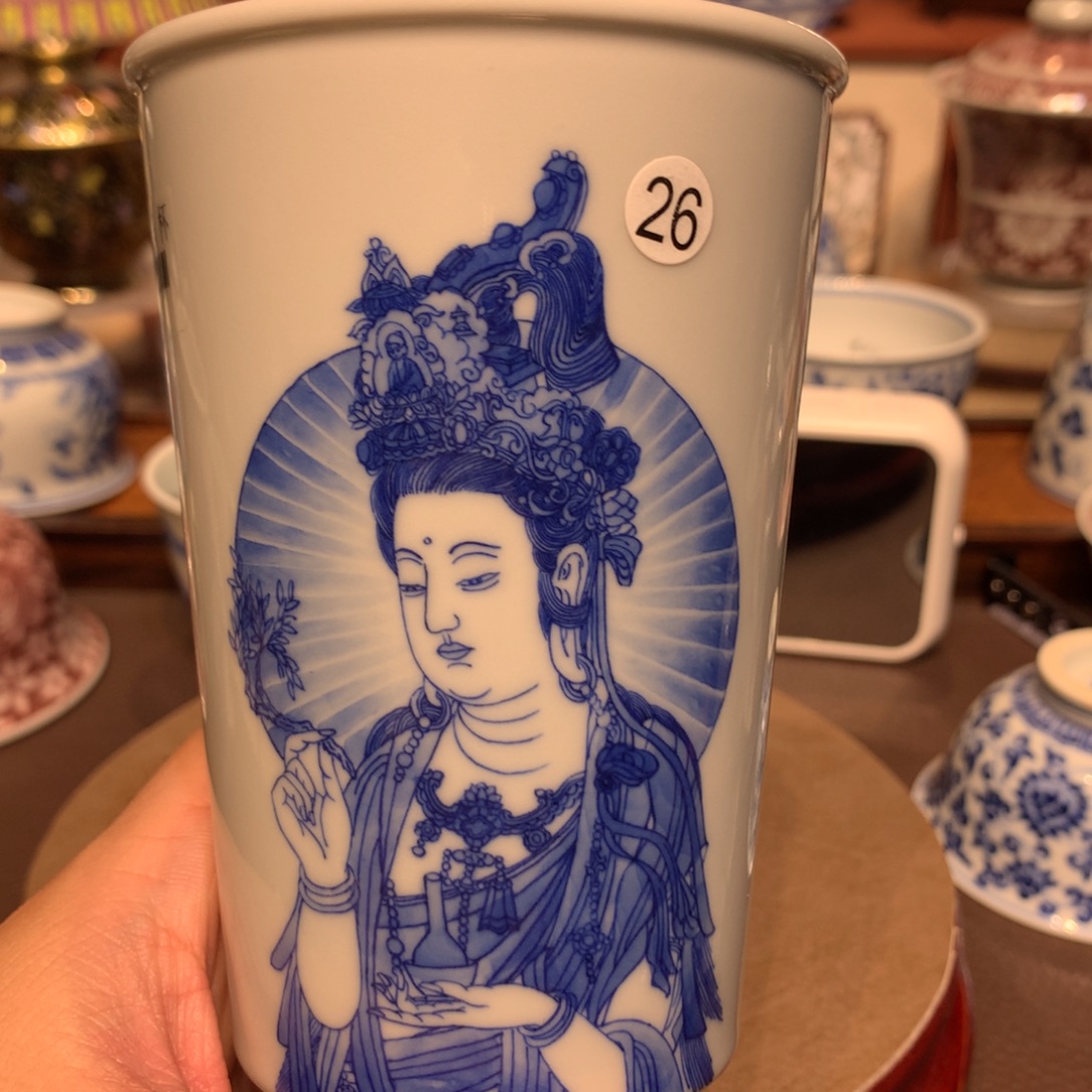 隆***饭26青花人物可乐杯gr192