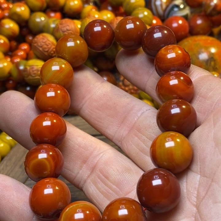 合金手链玛瑙/玉髓立*漆