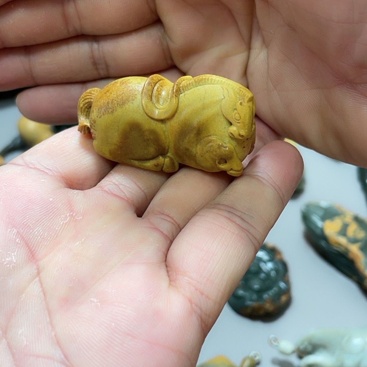 【闪购商品】岫岩河磨玉（透闪石质玉）把件未镶嵌风*零