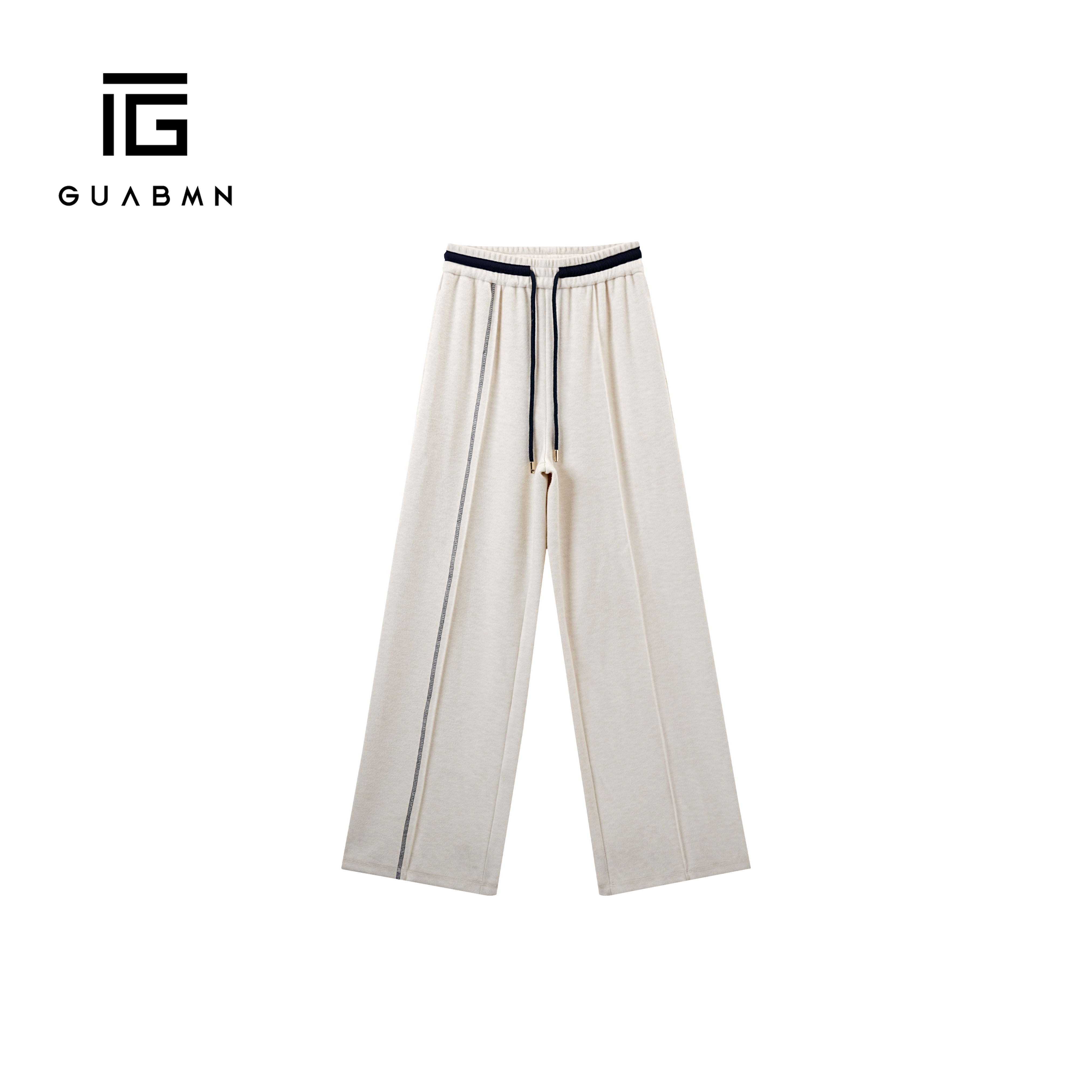 GUABMN2025早秋季新款高级感显瘦高腰垂感阔腿卫裤3710