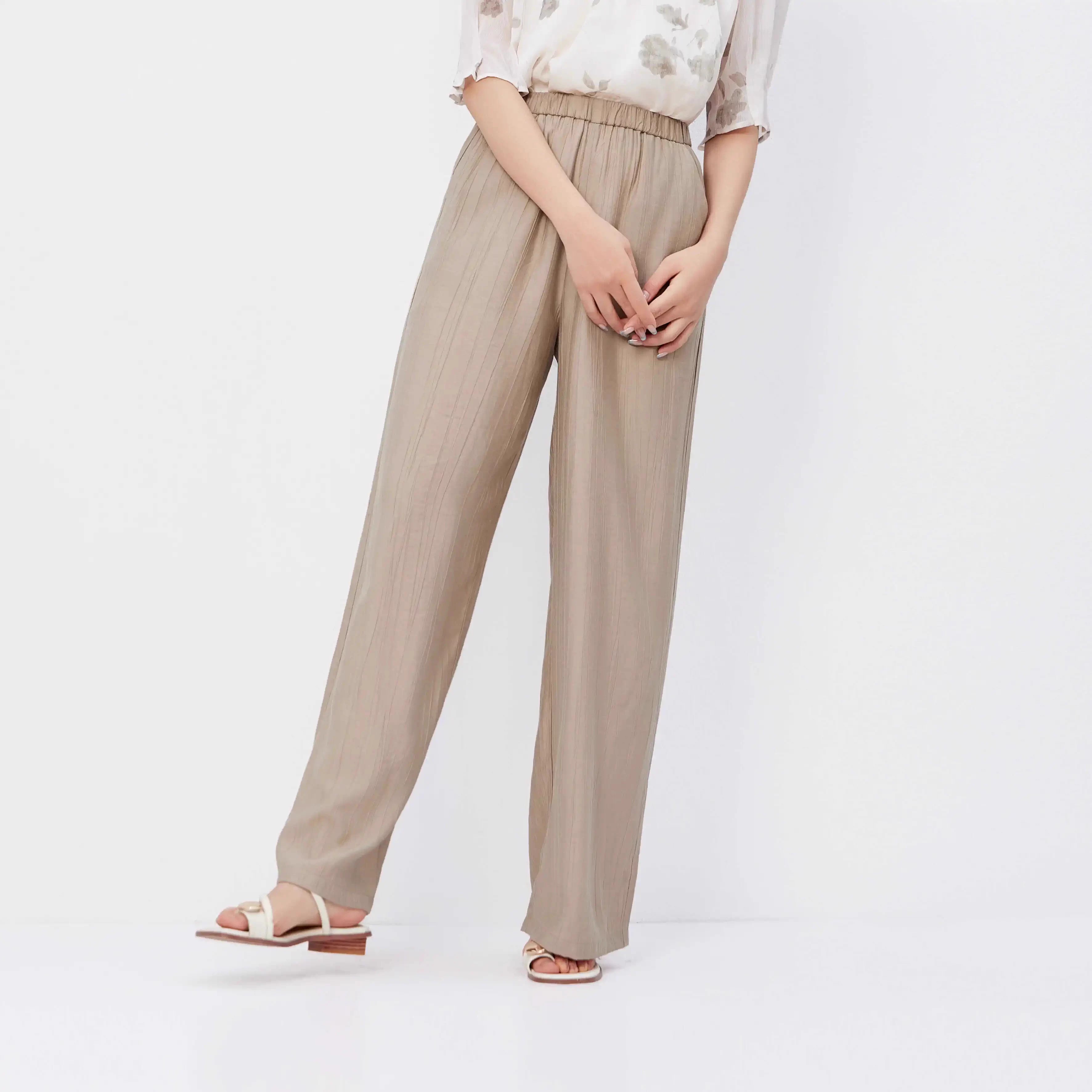 朵以2024夏季新品女长裤休闲裤直筒裤专柜正品39DX237087