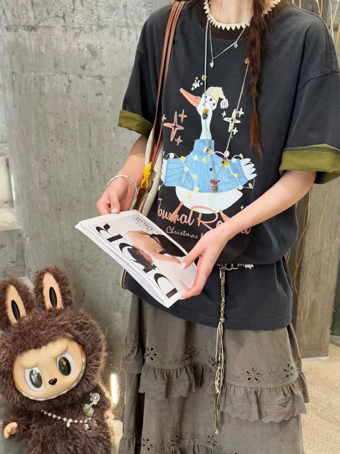 现货【JR圣诞鸭子短袖T】设计师品牌2025秋新品可爱圆领百搭休闲女