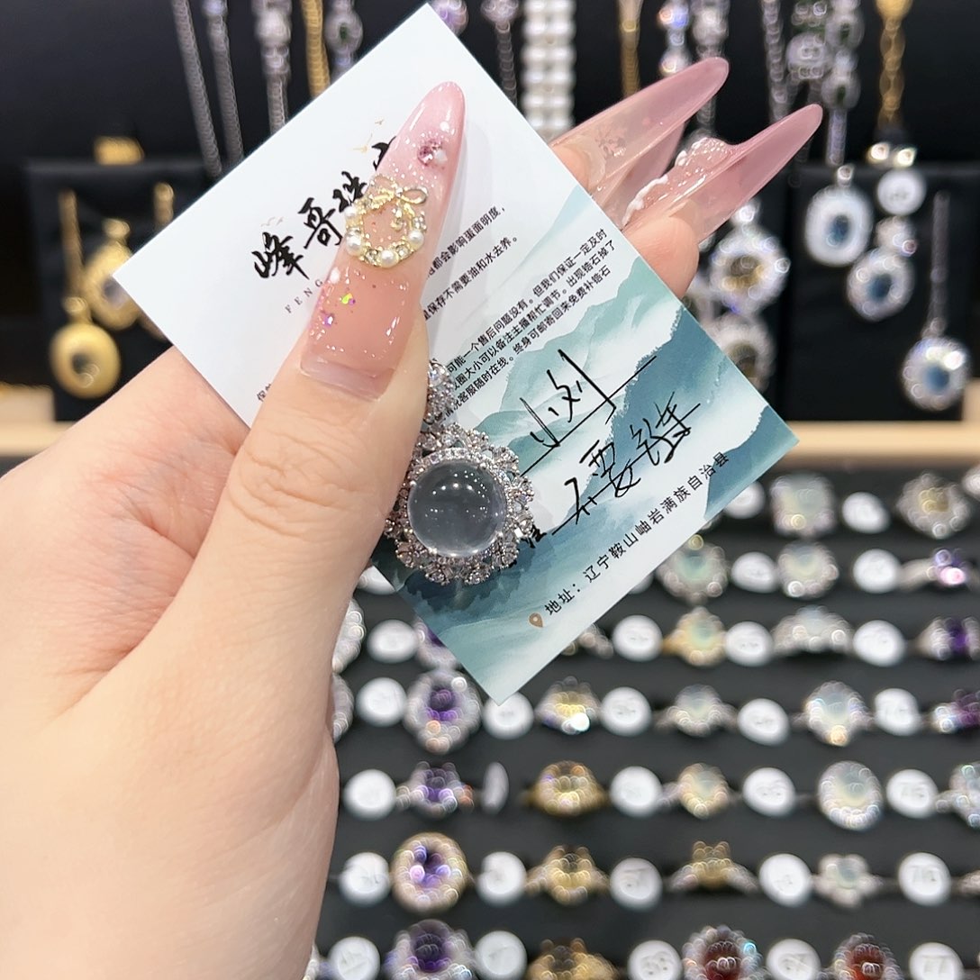 海蓝宝石颈饰银S925镶嵌小*