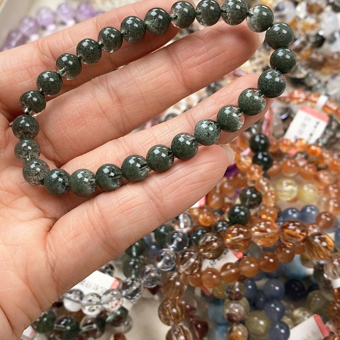 未镶嵌手链水晶绿幽灵